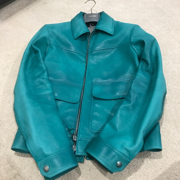 Tom Ford Rare Teal Green Leather Jacket - Gently Used - Picture 2 of 7
